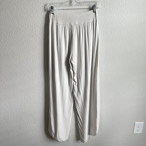 New Milio Milano Pull On High Rise Pants Women's S Taupe Grey Relaxed Tulip Leg - Picture 4 of 6